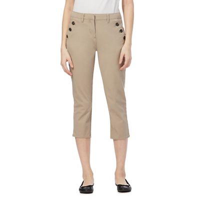 Natural cropped trousers